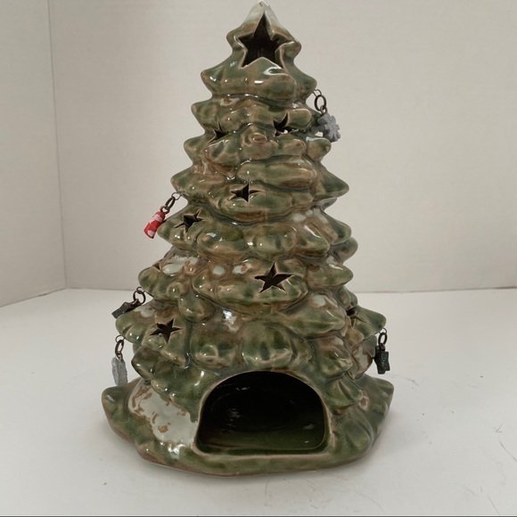 9” Tall Holiday Decorated Ceramic Christmas Tree - Picture 2 of 3